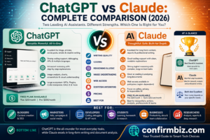 ChatGPT vs Claude complete comparison feature image showing OpenAI ChatGPT and Anthropic Claude with key comparison categories including writing, coding, pricing, features, and productivity.
